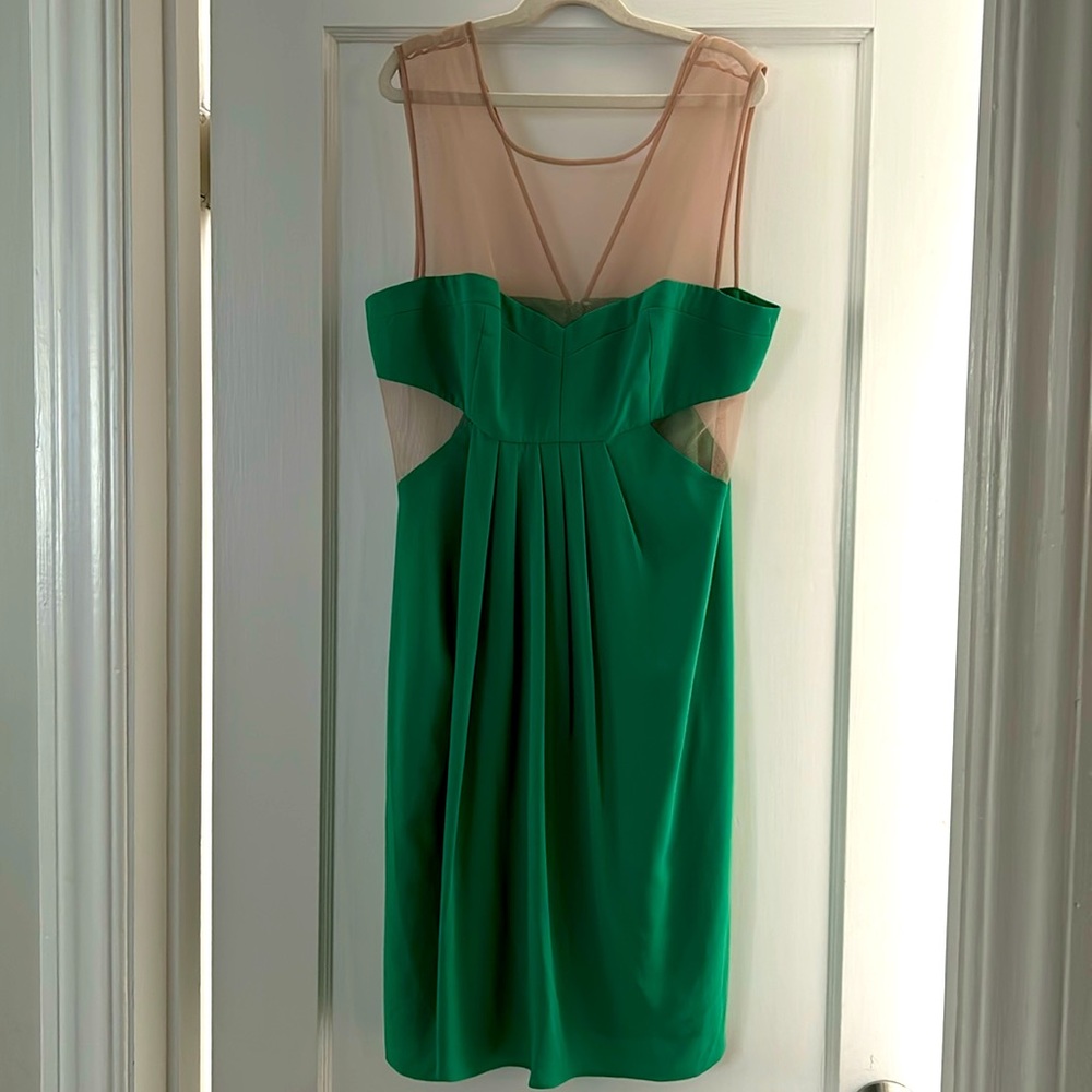 Women’s green/sheer BCBGMaxAzria dress, size 8